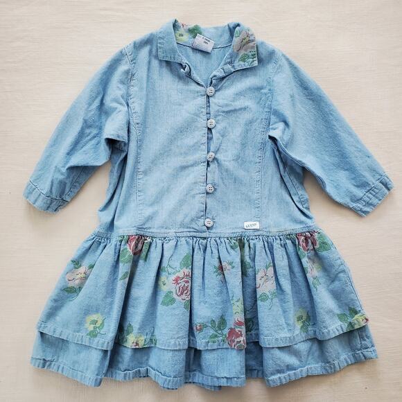 Vintage Guess Floral Chambray Dress kids